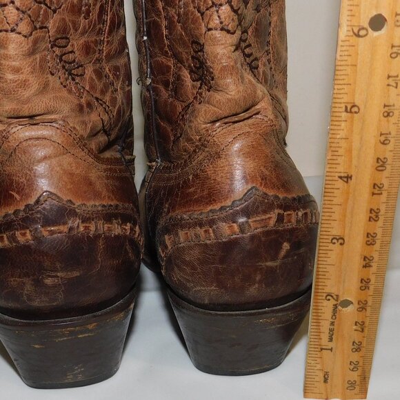 Corral Cowgirl Boots A2500 Brown Leather Embroidered Western Snip Toe Size 6M - Picture 7 of 16
